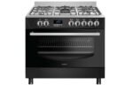 Wiggo WO-E909R(BX) Gasfornuis Zwart & RVS | 5 Gasbranders en Multifunctionele Oven