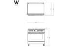 Wiggo WO-E909R(BX) Gasfornuis Zwart & RVS | 5 Gasbranders en Multifunctionele Oven - Afbeelding 4
