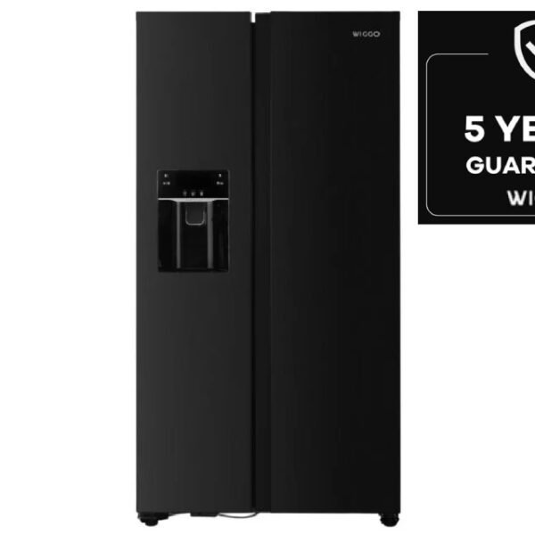 Wiggo WR-SBS18IME – Energiezuinige Zwarte Amerikaanse Koelkast met StayFresh en NoFrost