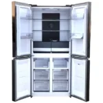 Fitelli KV475GLZW01 4 Deurs Amerikaanse koelkast / Zwart - Glazen voorkant /  475L - Afbeelding 4