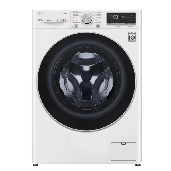 LG V4WD860B – Premium 8 kg Was-Droogcombinatie met AI DD™ & Steam™